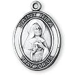 Sterling Silver St Rita Medal and 24-inch Chain
