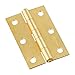 National Hardware N146-399 3" Brass Plated Non-Removable Pin Hinges 2 Count