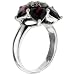 Dark Red Flower Cz Ring