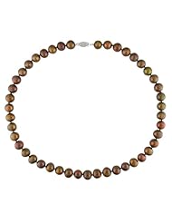 14k White Gold Freshwater Brown Pearl Necklace (10.0-11.0mm), 18"