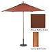9' Double Pulley Lift Hard Wood Patio Market Umbrella - Champagne: Henna
