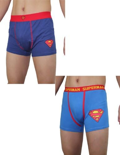 (Pack of 2) Mens Finest Stretch Boxers / Underwear: Superman 7/XL Blue