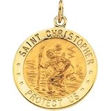 CleverEve's 14K Yellow Gold 18.00 mm St. Christopher Medal