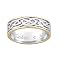 Personalized Sterling Silver Two Tone Engraved Celtic Wedding Band