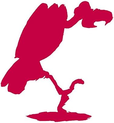 Vulture Condor Perching - Vinyl Decal Sticker - 5.75" x 6.25" - Red