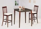 Review visiondecor Furniture  / 3pcs Cappuccino Pacific Wood Finish Bar Table & 2 BarStools Set