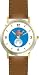 Hey Diddle Diddle - The Cow Jumped Over the Moon No.3 - from Mother Goose by Artist: Sylvia Long - WATCHBUDDY&reg; DELUXE TWO-TONE THEME WATCH - Arabic Numbers - Brown Leather Strap-Size-Large ( Men's Size or Jumbo Women's Size )