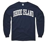 Rhode Island Rams Navy Arch Long Sleeve T-Shirt