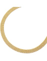 14K Yellow Gold 17" 9.0mm Polish 7 Row Panther Chain Link Necklace With Box Catch Clasp