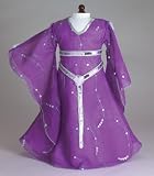 Meadow ~ Fantasy Fairy Doll Dress with Silver Flowers and Belt, Fits 18