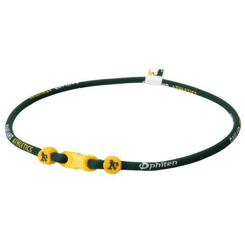 Phiten Oakland Athletics Green Nylon X30 Titanium Necklace