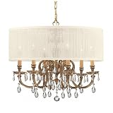 Brentwood Chandelier in Olde Cast Brass Crystal: Swarovski Strass