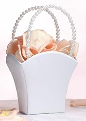 White Flower Basket Flower Girl Basket