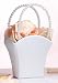 White Flower Basket Flower Girl Basket