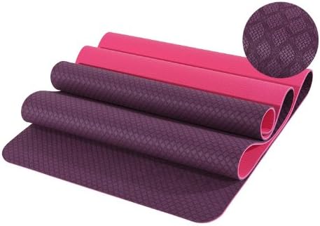 Mzoneplus TPE01-WD Pineapple pattern Yoga Mat TPE With Carry Bag 6mm Thick Noble Purple 183 x 61 x 0.6 cm