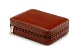 Intica Leather Zipper Four Watch Case Brown