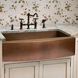 33 Kiana Single Well Curved Apron Copper Farmhouse Sink - Antique Copper