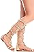 FOREVER LINK FAUX LEATHER MATERIAL BACK ZIPPER MULTI CUTOUT DESIGN OPEN TOE KNEE HIGH SANDALS