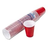 SOLO� Cup Company Plastic Party Cold Cups, 16 Ounces, Red, 50 Per Pack