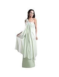Floor Length Chiffon One Shoulder Stretchy Bridesmaid Dress/Maxi Dress 