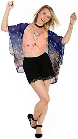 Azkara Women's Gypsy Caravan Kimonos Royal Blue Color Medium Size