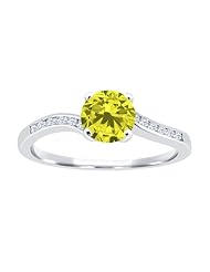0.94 Ct Round Canary Diamond White Topaz 925 Sterling Silver Ring