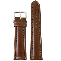 Watch Band Genuine Leather Heavy Padded Soft Italian Leather Watch Strap 20mm Brown