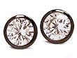 Sterling Silver Plated Black Rhodium Cubic Zirconia 10mm Stud Earrings Ct.tw 4.00