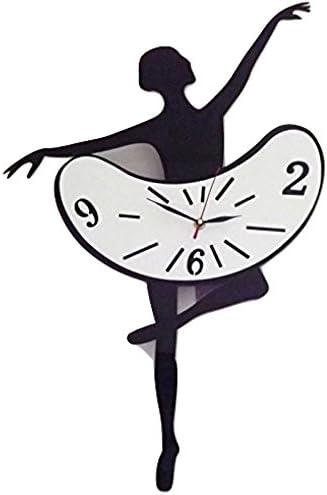 PeelCo Design Creative Easy Installation Modern Wall Clock (Black Ballerina)