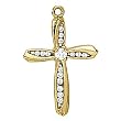18K Yellow Gold Diamond Cross Pendant