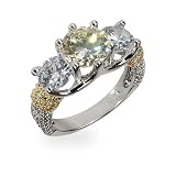 Eve's Addiction Sabrina's Two Tone Canary and Diamond CZ Engagement Ring