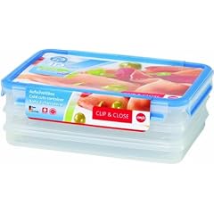EMSA 508556 Gesunde Frische, Frischhaltedose Clip & Close 3 x 1 Liter Aufschnittbox