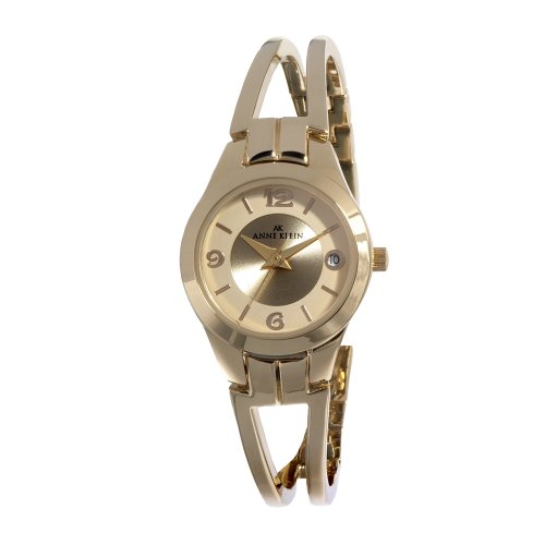AK Anne Klein Women's Gold-Tone Dress Bangle Watch #107406CHGB