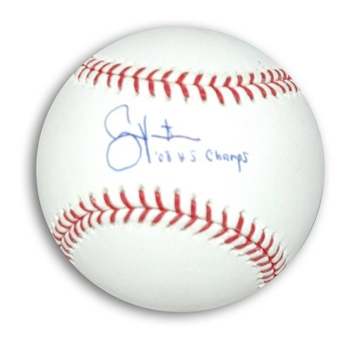 Shane Victorino Autographed/Hand Signed MLB Baseball inscribed ''08 WS Champs''