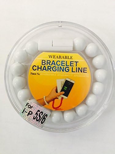 CHARGER BRACELET FOR iPHONE | "WHITE" BEADS iPhone 5 and 6 charger ipad & ipad mini |