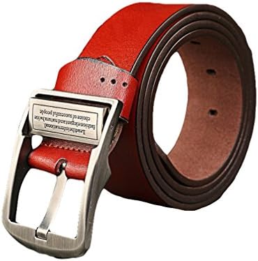 Belt for Men 100% Genuine Leather Belts (Belt width:1.4 inch)[Trimmed to fit] (43--45, Maroon)