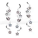 Creative Converting Dizzy Danglers Red and Blue Stars Hanging Party Decor