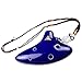 L'MS 6 Hole Ceramic Strawfire Mini Ocarina with Free Tutorial Songbook (Blue)