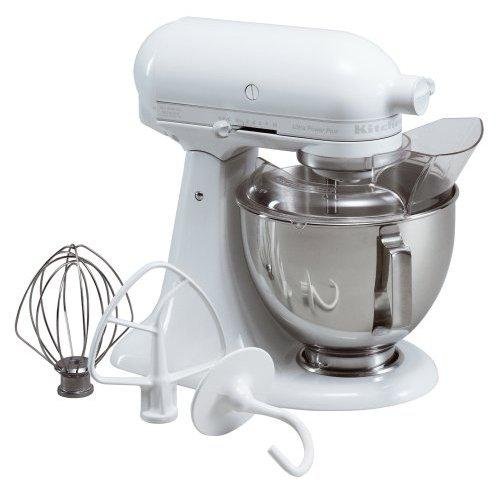KitchenAid KSM100PSWW Ultra Power Plus 4-1/2-Quart Stand Mixer with Pouring Shield, White