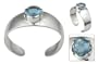 Blue topaz bracelet, 'Splendor' 6.3" L (end to end) x 0.8" W