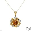 FPJ Exquisite Necklace With 7.05ctw Genuine Citrine Made of 14K Two tone Gold Length 18in
