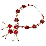 Red Shell Flower Beaded Collar Necklace [Limited Time Blowout Offer]
