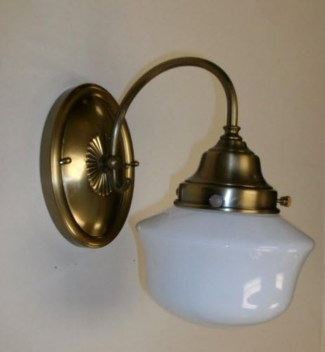 Early Electric 20th Century Reproduction Antique Brass Finish Wall Sconce Light Fixture by Illuminating Experiences