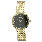 Trump Men's TR1012BKGB Gold-Tone Analog Dress Watch with Deep Black Diamond Accentuated Round Dial