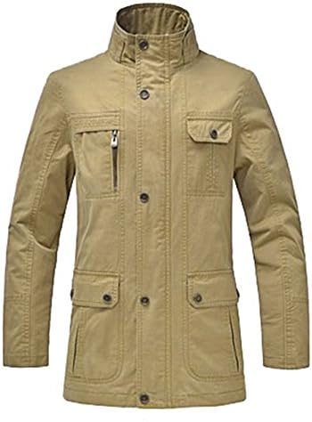 WantDo Mens Spring Casual Trench Coat Jacket Khaki US-3Xlarg