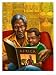 Man and Boy Reading Book About Africa Giclee Poster Print by Dynamic Graphics, 12x16