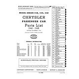 1946 1947 1948 CHRYSLER Parts Book List Guide Catalog by Chrysler