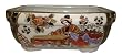 Chinese hand painted double walled porcelain bonsai planter pot - gold filigree court musician design (sm)