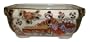 Chinese hand painted double walled porcelain bonsai planter pot - gold filigree court musician design (sm)