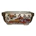 Chinese hand painted double walled porcelain bonsai planter pot - gold filigree court musician design (sm)